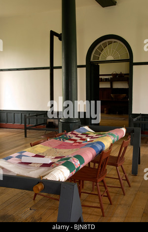 Auf dem Display im Zentrum Familie Wohnung, Shaker Village of Pleasant Hill, Kentucky Quilt Stockfoto