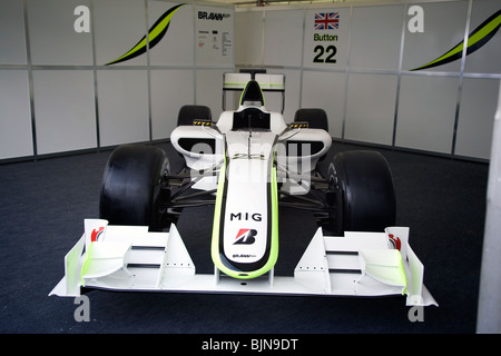 Die Weltmeisterschaft 2009 F1 und Fahrerwertung Brawn GP Auto zu gewinnen. Stockfoto