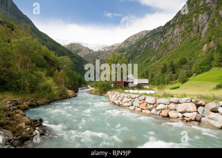 Folgefonna, der 3. größte Gletscher in Norwegen. Stockfoto