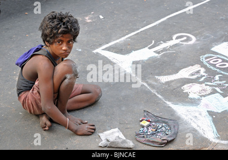 Straßenkind aus Indien Kolkata (Kalkutta) Stockfoto