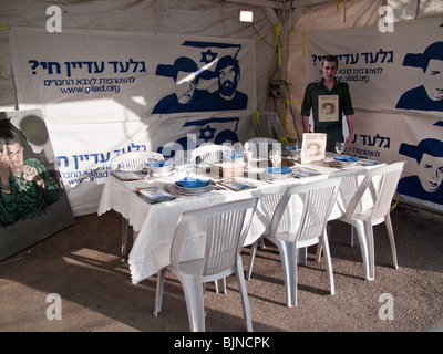 Protest-Watch Freilassung von Gilad Shalit gegenüber PM Wohnhaus in Jerusalem Israel Stockfoto