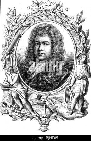 Pepys, Samuel, 23.2.1633 - 26.5.1703, englischer Politiker, Porträt, Gravur nach Malerei von Kniller, Stockfoto