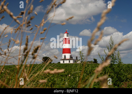 Happisburgh Leuchtturm an der Küste North Norfolk erbaut 1790, ist der einzige unabhängig betriebene Leuchtturm in Großbritannien Stockfoto