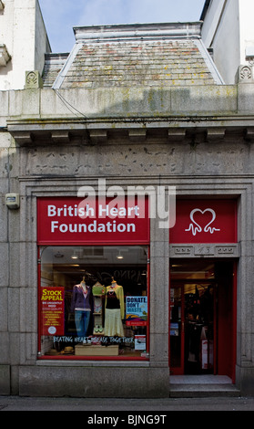 British Heart Foundation Charity-Shop in Falmouth in Cornwall. Stockfoto