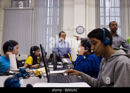 Technologie-nach der Schule-Mathematik-Programm in Brooklyn in New York Stockfoto