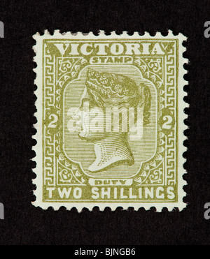 Briefmarke von Victoria, die Darstellung der Königin Victoria Stockfoto