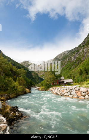 Folgefonna, der 3. größte Gletscher in Norwegen. Stockfoto