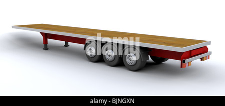 3D Render leere LKW Anhänger Stockfoto