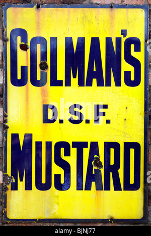 alten Colmans Senf Zeichen Stockfoto