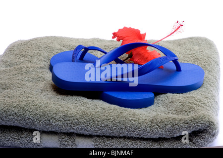 Nahaufnahme von Flip Flop Sandalen Stockfoto