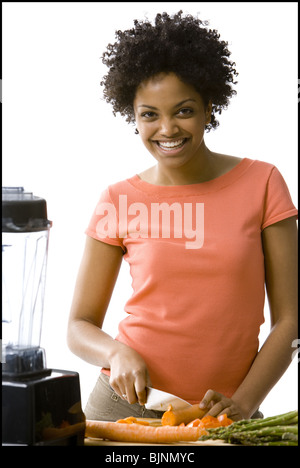 Frau mit blender Stockfoto