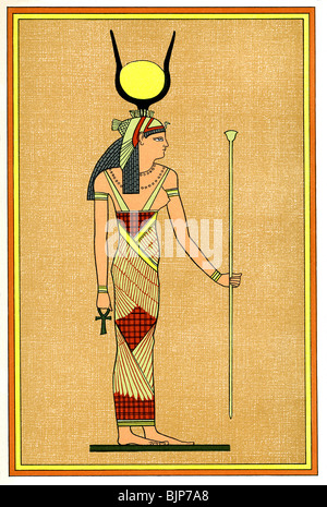 In der ägyptischen Mythologie war Isis die große Mutter-Göttin, die Frau von Osiris, der Gott der Toten, und Mutter des Horus Stockfoto