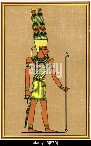 Amun-Ra wurde der allmächtigen König der Götter, der Schirmherr des alten Ägypten Pharaonen und der Gott der Fruchtbarkeit. Stockfoto