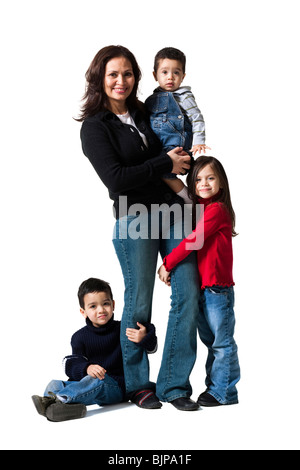 Mutter mit ihren Kindern Stockfoto