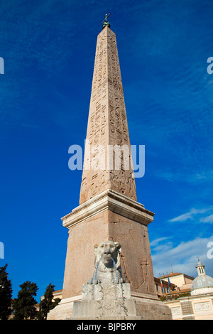 Obelisk, Piazza del Popolo, Rom Stockfoto