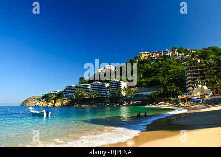 Blick auf der mexikanischen Pazifikküste resort Stadt Mismaloya in der Nähe von Puerto Vallarta Stockfoto