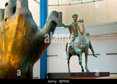 Rom, Palazzo dei Conservatori, Reiterstatue des Marcus Aurelius Stockfoto