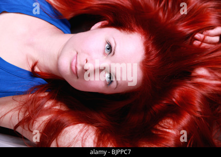 Schöne rote Haare Frau. Stockfoto