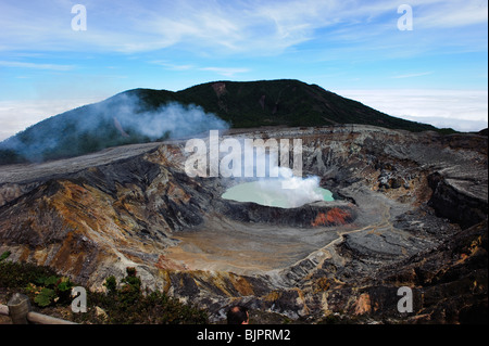 Poás Vulkan Krater, Costa Rica Stockfoto