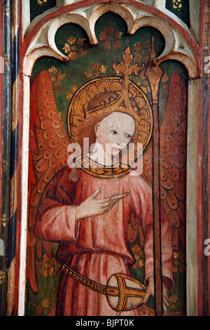 Malte Lettner Darstellung A Schutzengel, St. Michael und alle Engel Kirche, Barton Turf, Norfolk Stockfoto