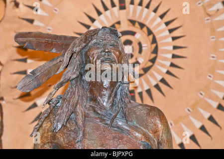 Native American Statue, Indian Museum von Nord-Amerika, Crazy Horse Memorial, South Dakota, USA Stockfoto