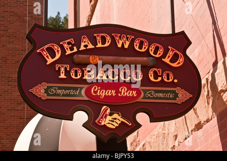 Shop anmelden, Deadwood Tobacco Company, Deadwood, South Dakota, USA Stockfoto