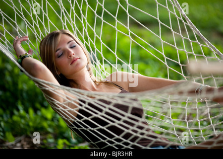 Teenager-Mädchen schlafen Stockfoto