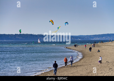 Sonnigen Frühling Nachmittag, Golden Gardens Park, Ballard, Seattle, Washington Stockfoto