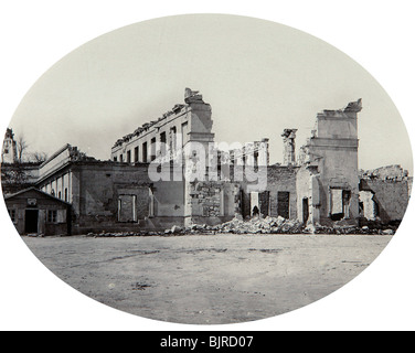 Beschädigte Gebäude in Sewastopol nach dem Krimkrieg, Krim, 1850. Artist: Unbekannt Stockfoto