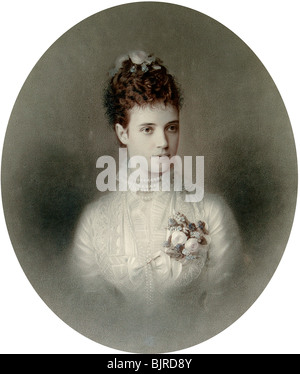 Porträt der Kaiserin Maria Fyodorovna von Rußland, 1890 s. Künstler: Charles Bergamasco Stockfoto