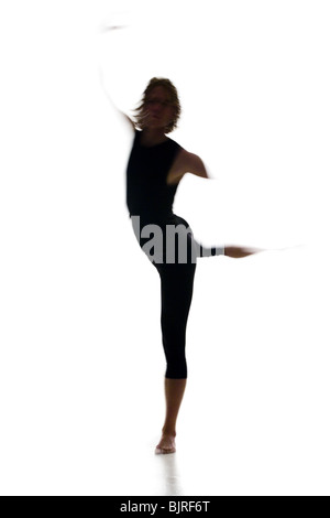 Silhouette der Ballett-Tänzerin Stockfoto