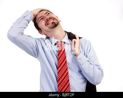 Geschäftsmann mit enttäuscht Ausdruck. Rezession und Wirtschaftskrise Konzept. Stockfoto