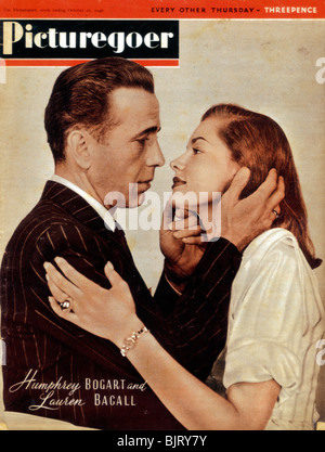 Humphrey Bogart (1899-1957) und Lauren Bacall (b 1924), amerikanischer Schauspieler, 1946. Artist: Unbekannt Stockfoto