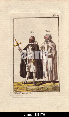 Zwei Ritter Templar: eine knappe oder Knecht Bruder (180) und einem Kassenwart (181). Stockfoto