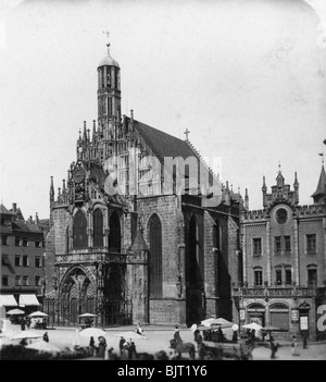 Die Frauenkirche, Nürnberg, Bayern, Deutschland, c.1900 Künstler: Wurthle & Söhne Stockfoto