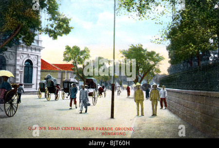 Queens Road Central, in der Nähe der Exerzierplatz, Hongkong, China, c 1900. Artist: Unbekannt Stockfoto