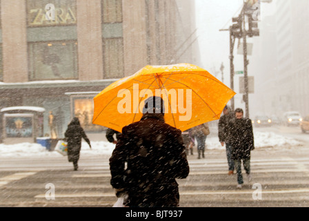 New York Winter Schneesturm, 26. Februar 2010 Stockfoto