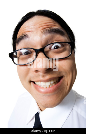Büroangestellte mit begeisterten Blick Stockfoto