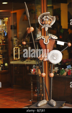 Statue von Don Quijote, Souvenir-Shop in Toledo, Spanien Stockfoto