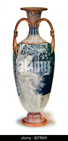 "Die Sirene", Minton Vase von Marc-Louis - Emmanuel Solon, 1904. Artist: Marc-Louis - Emmanuel Solon Stockfoto