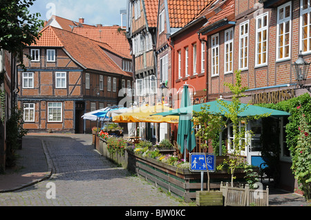 Blick auf die Salzstraße in Stade, in der Nähe von Hamburg, Norddeutschland Stockfoto