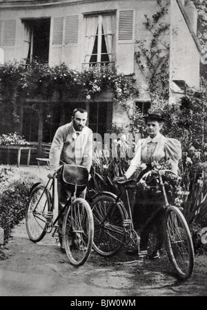 Pierre und Marie Curie, französischer Physiker, 1906. Artist: Unbekannt Stockfoto