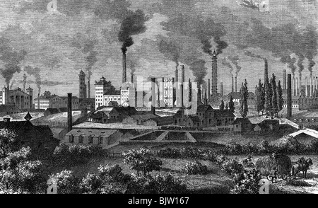Industrie, Metall, Stahl, Werk von ThyssenKrupp in Essen, 1865, Stockfoto