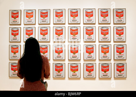 Campbellsuppe Suppendosen von Andy Warhol, 1962, MOMA, Museum of Modern Art in New York City Stockfoto