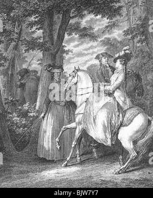 Geografie/Reisen, Frankreich, Paris, Boulogne, Kupferstich von Henri Guttenberg, nach Zeichnung von Jean Michel le Jeune, 17880, Stockfoto