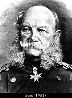 Wilhelm I., 22.3.937 - 9.3.1888-3. Deutscher Kaiser, König von Preßburg, Porträt, Holzgravur, nach Foto, ca. 1872, Stockfoto