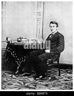 Thomas Edison, amerikanischer Erfinder, c 1878 (1956). Artist: Unbekannt Stockfoto