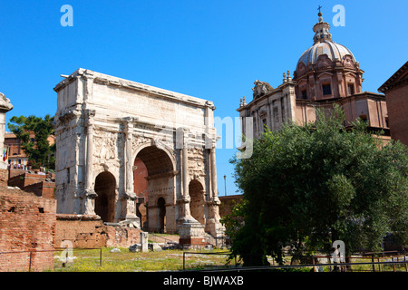 Der Bogen des Septmius Severus (AD203) Forum, Rom Stockfoto