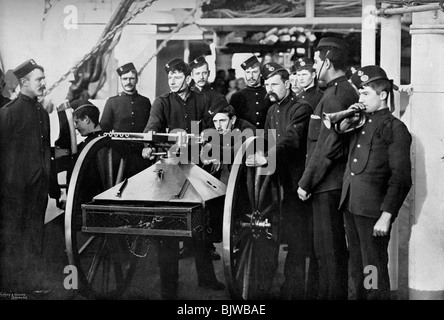 Boarder übung Abstoßen, Sheerness Schießwesen School, Kent, 1896. Künstler: Gregory & Co. Stockfoto