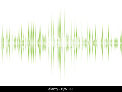 Graphic Equalizer Musik inspirierten Hintergrund in grün und weiß Stockfoto